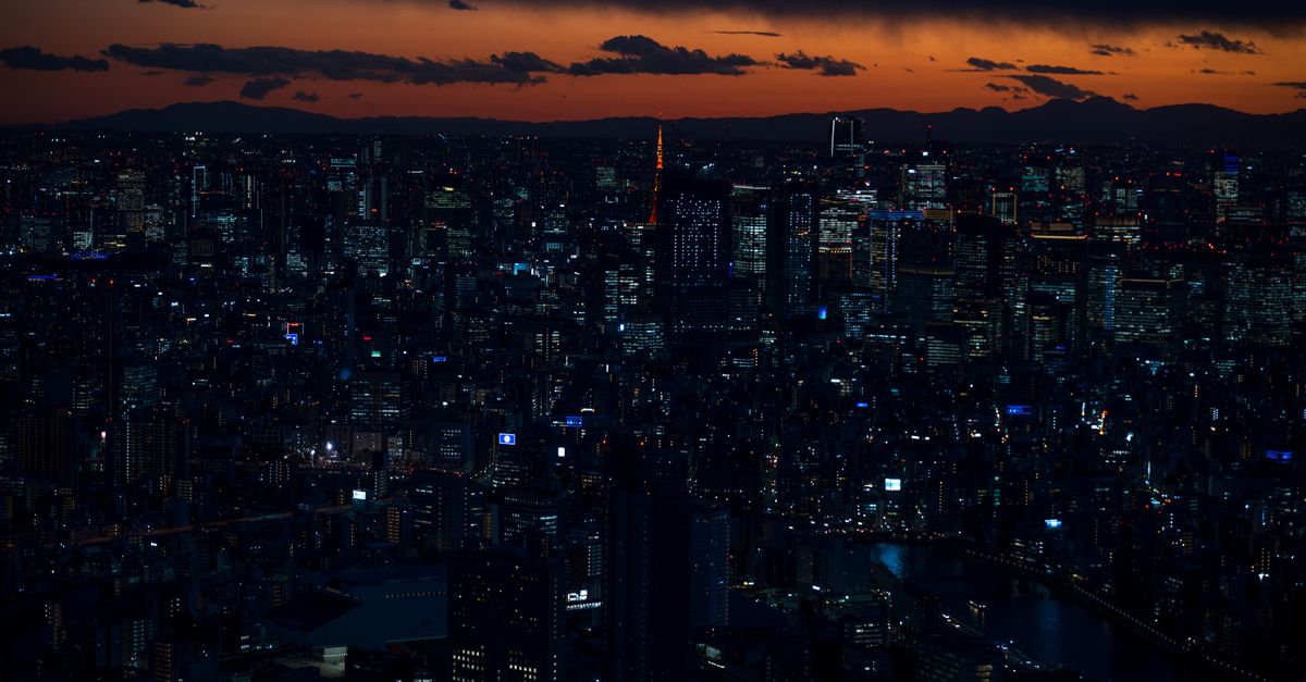 A stunning twilight view of Tokyo's vibrant cityscape featuring iconic landmarks and city lights.