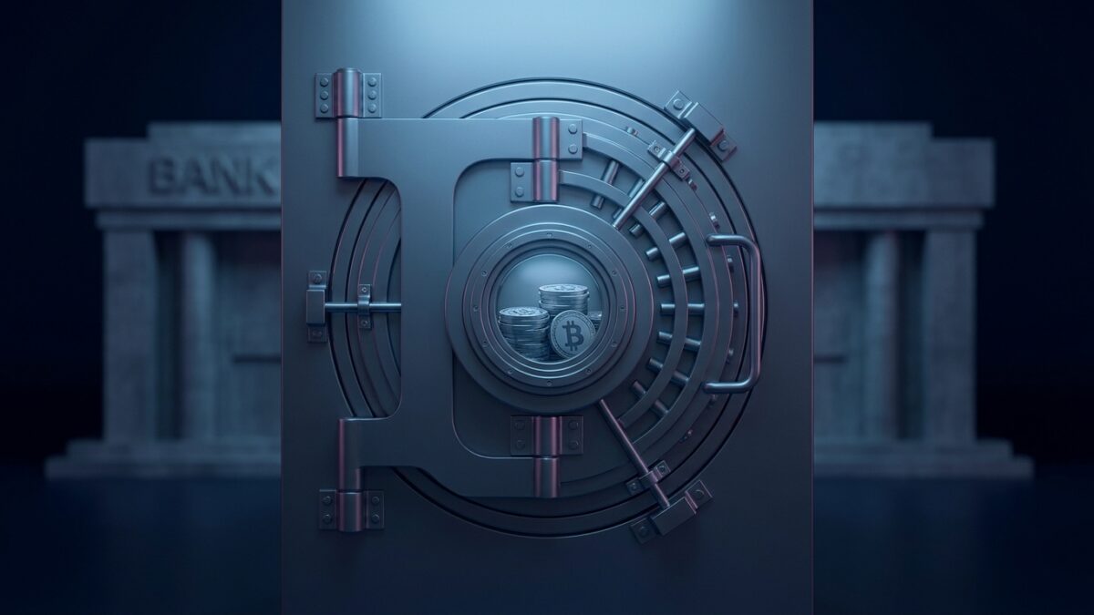 Ilustración: a secure vault interior with cold steel surfaces. Ilustración generada con IA.